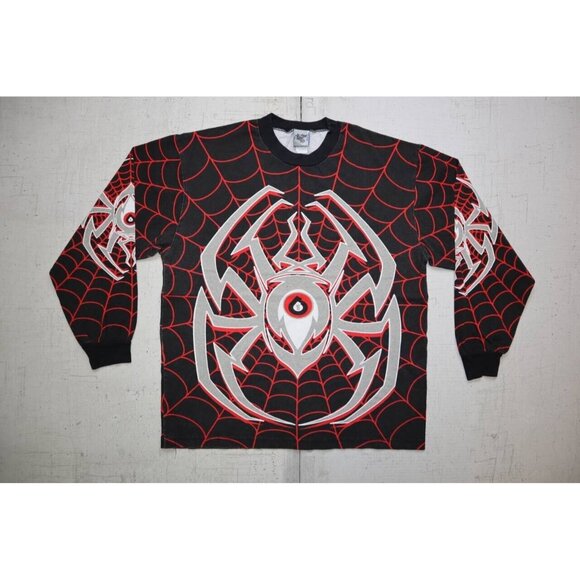 Vintage SixSixOne 90s Spider web AOP Dirt Bike Motocross Jersey Size Large - Picture 1 of 10